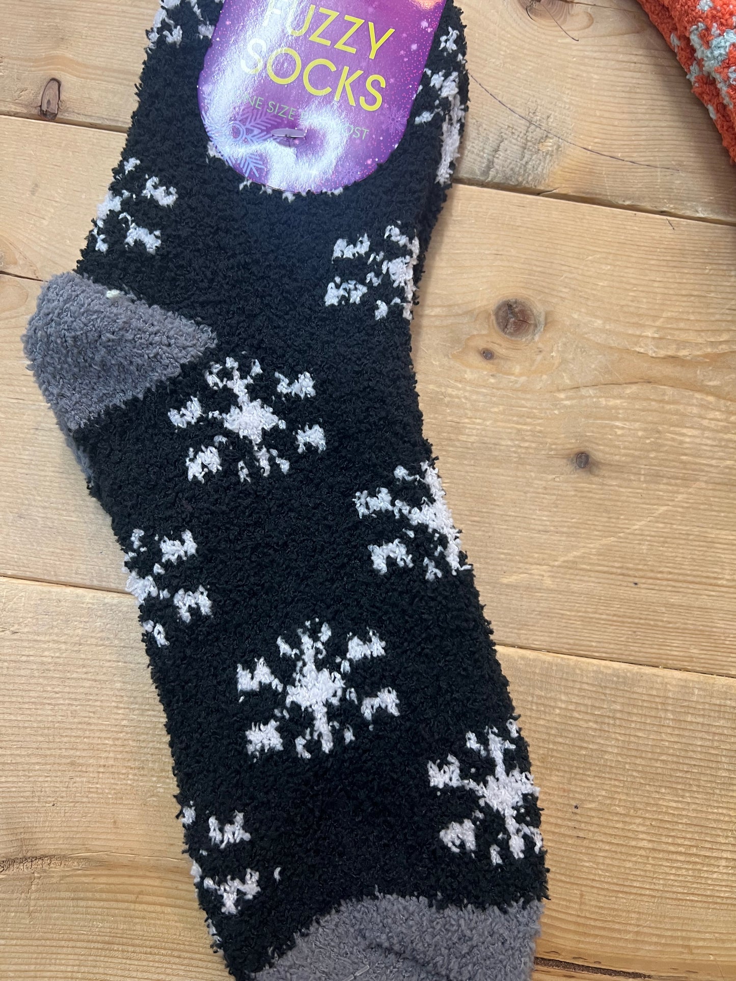 Snowflake Print Fuzzy Cozy Socks