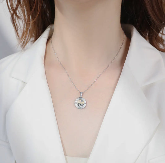 925 Silver Natural Shell Mountain Peak Pendant Necklace