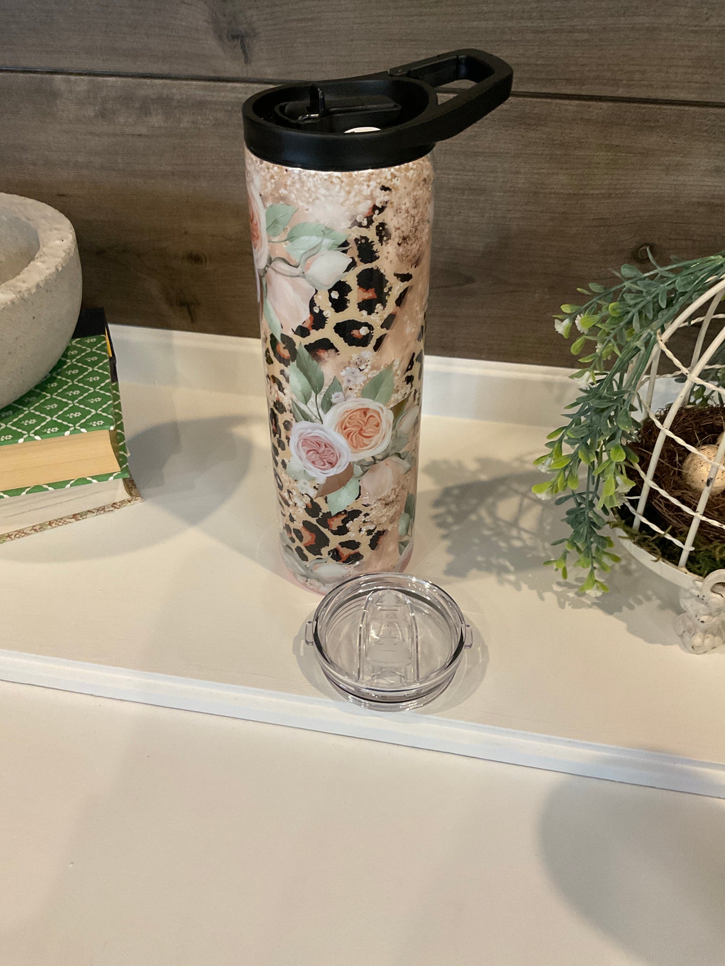 Floral Leopard Tumbler