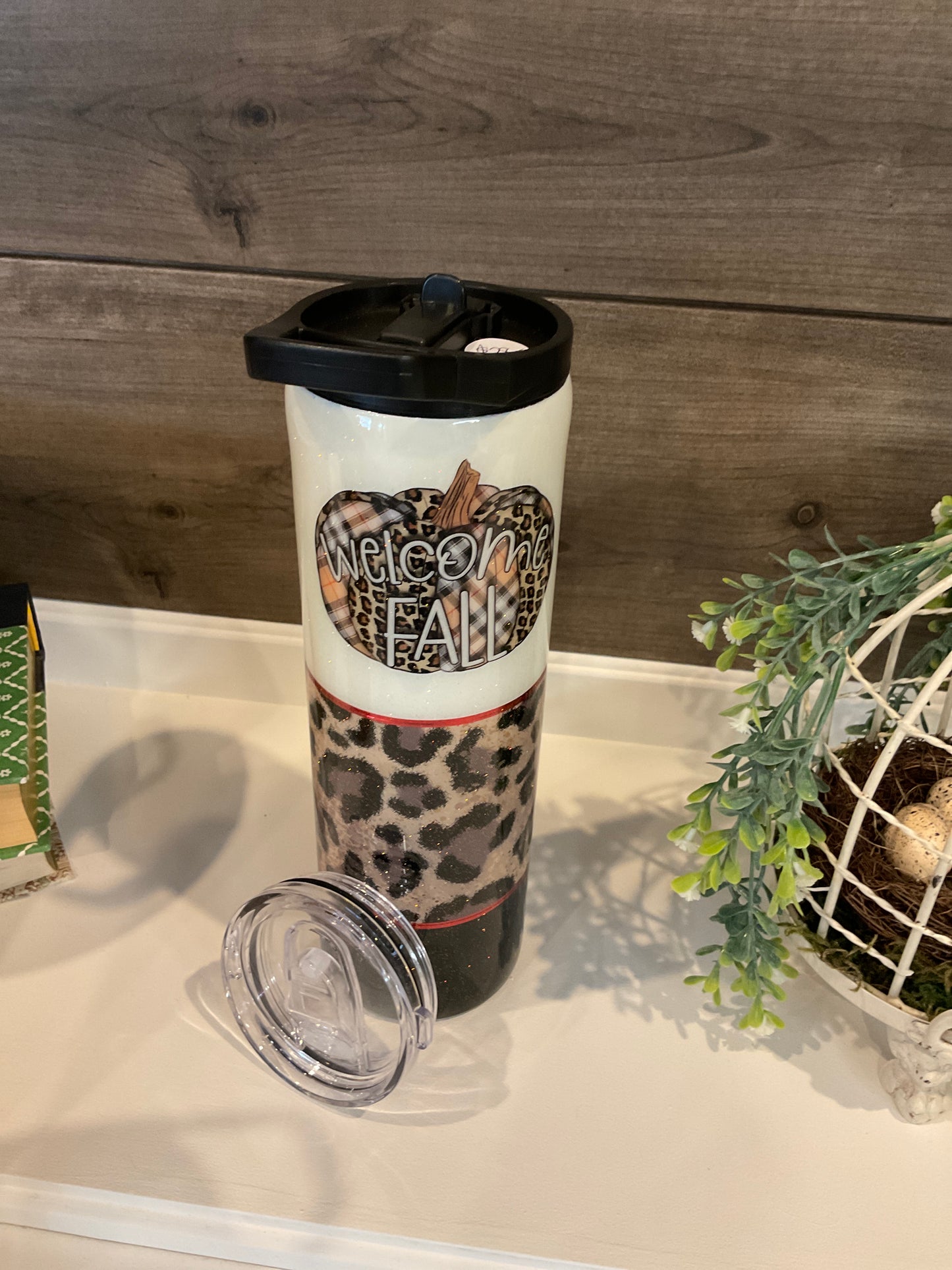 Welcome Fall Leopard Tumbler