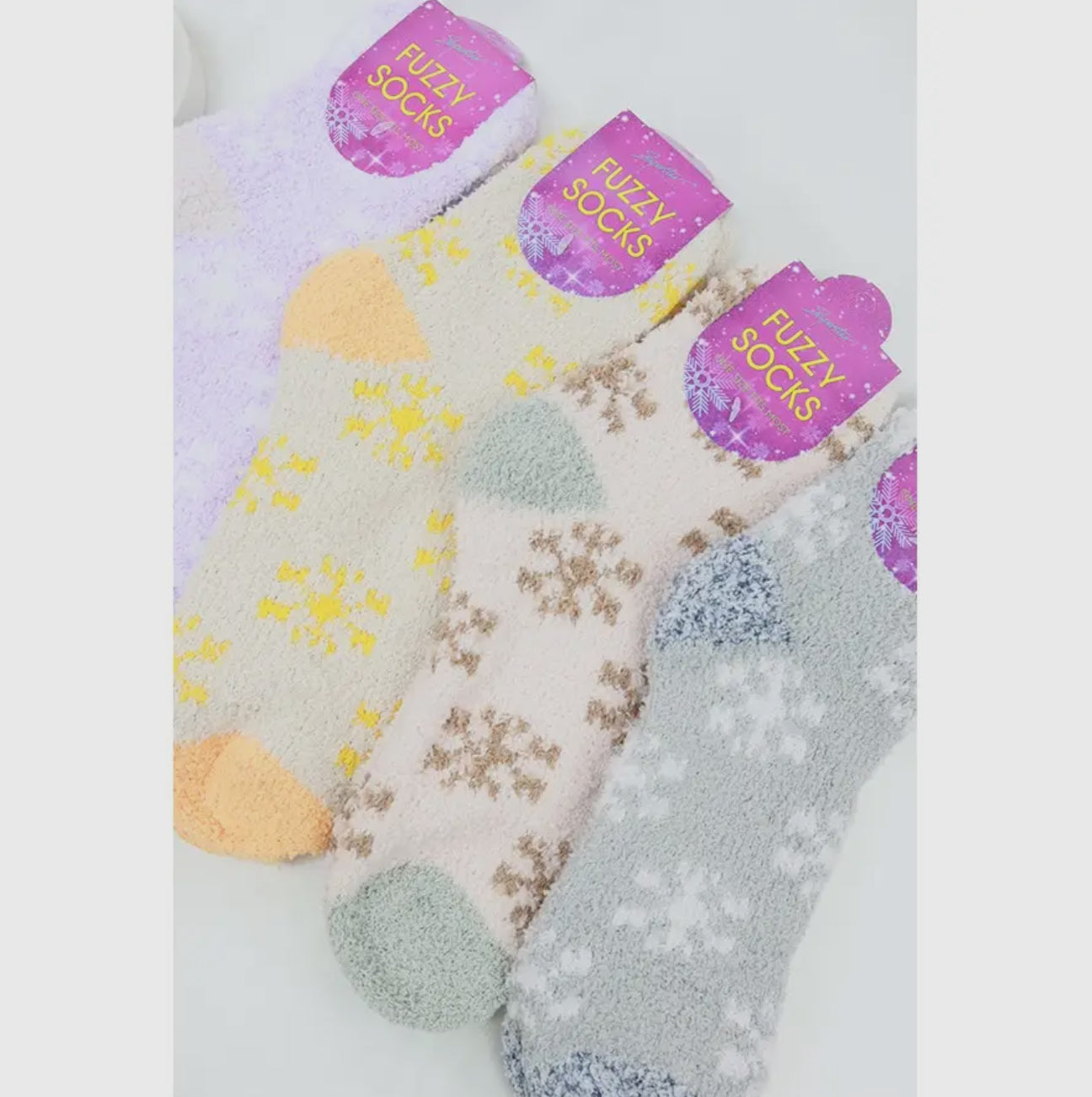 Snowflake Print Fuzzy Cozy Socks