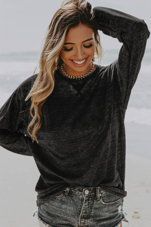 Charcoal Mineral Washed Long Sleeve