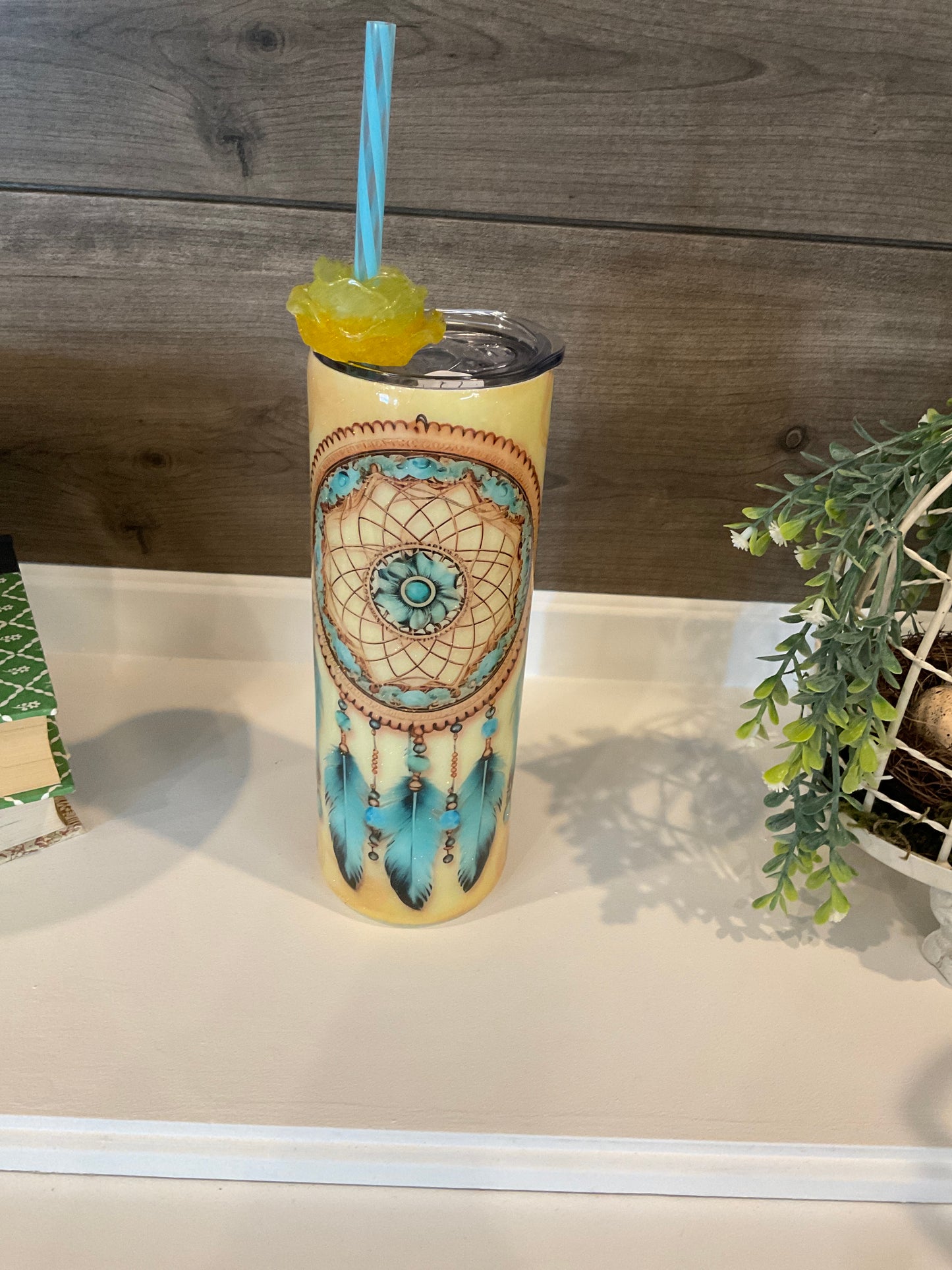 Yellow Dreamcatcher Tumbler