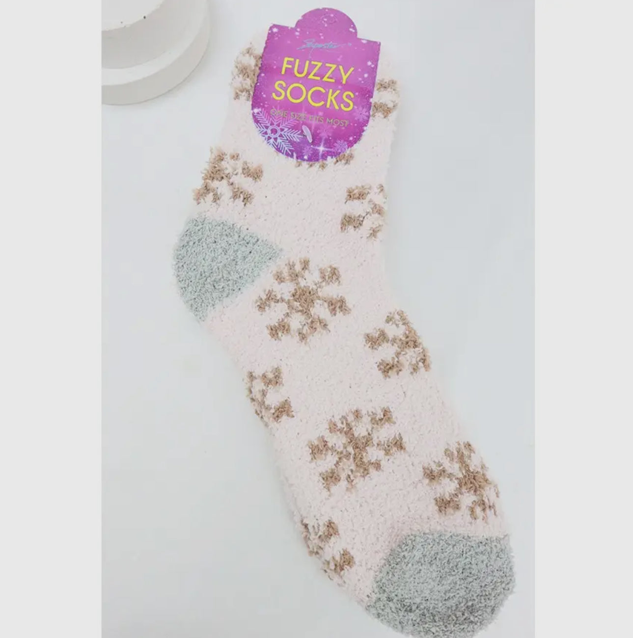 Snowflake Print Fuzzy Cozy Socks