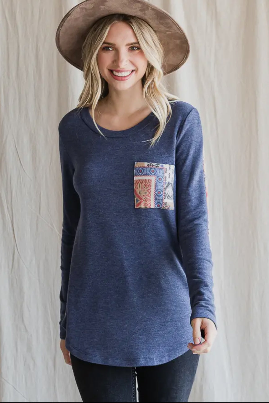 Vintage Navy Long-sleeve