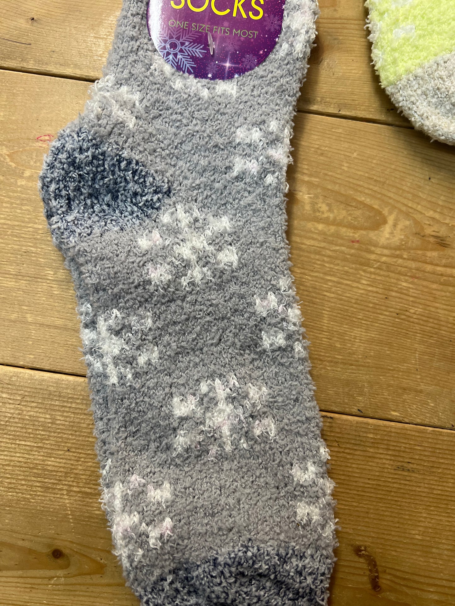 Snowflake Print Fuzzy Cozy Socks