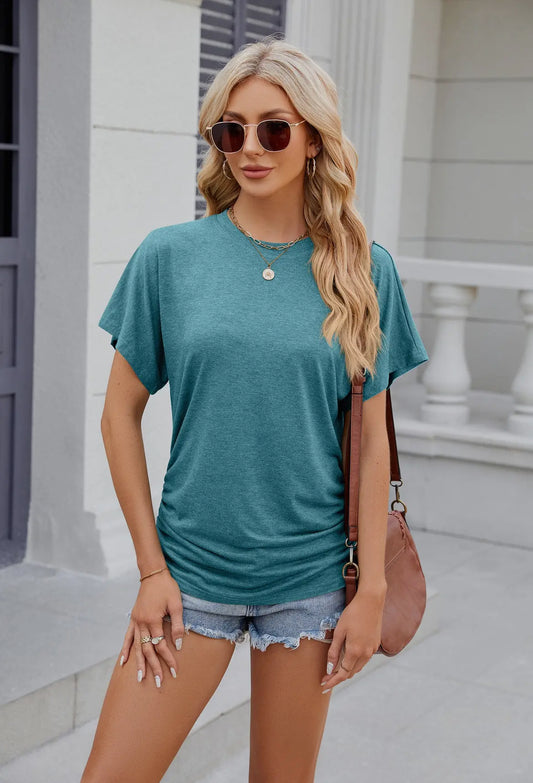 Casual Short-Sleeved Sports Tunic Top