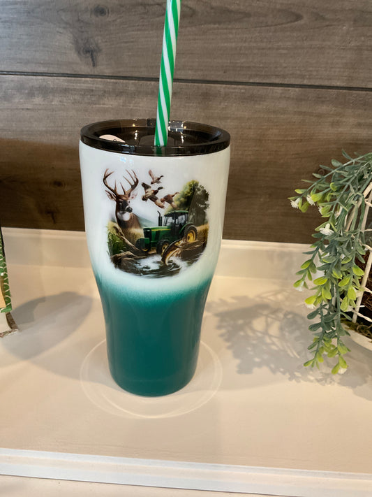 Green Tractor & Wildlife Tumbler