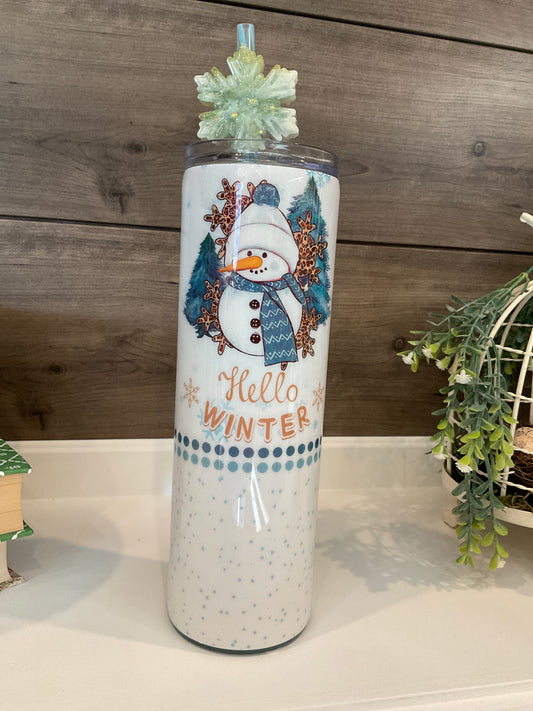 Hello Winter Snowman Tumbler