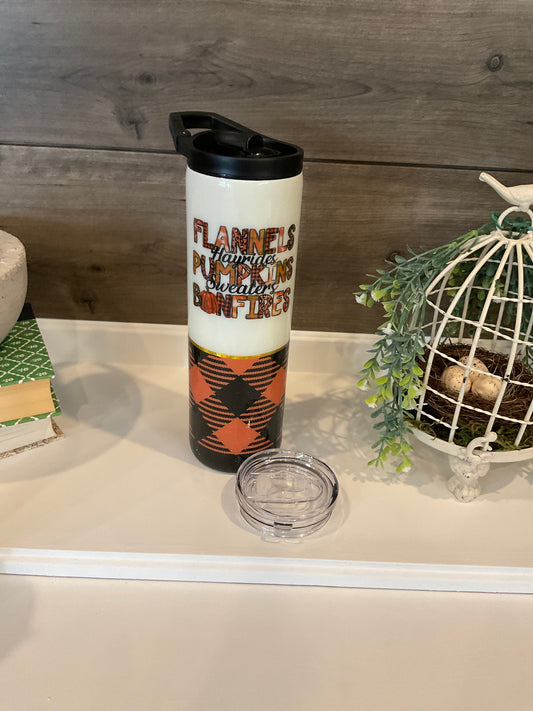 Pumpkin Fall Checkered Tumbler