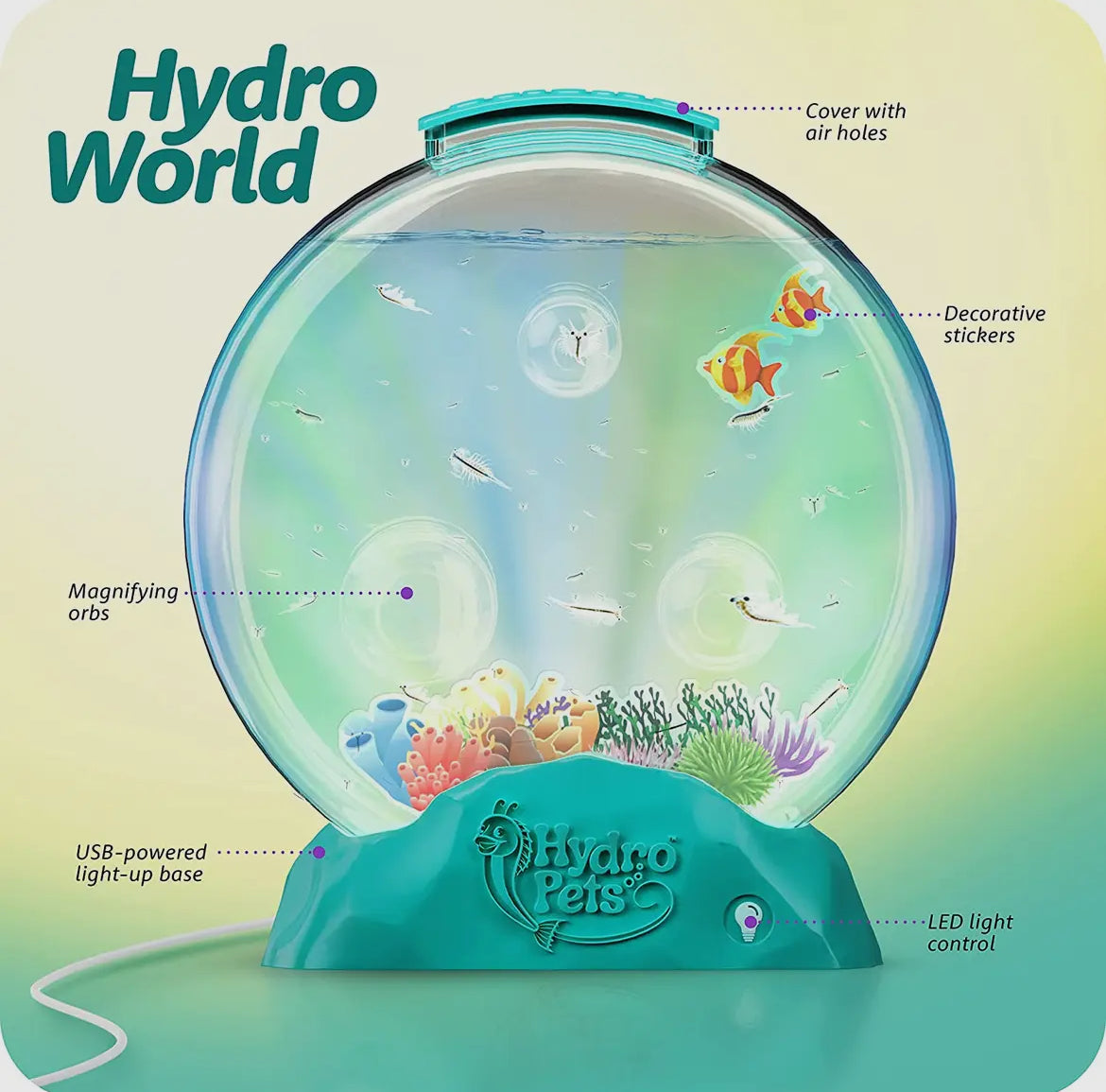 Hydropets Live Sea Pets Habitat Kit, Light Up Tank