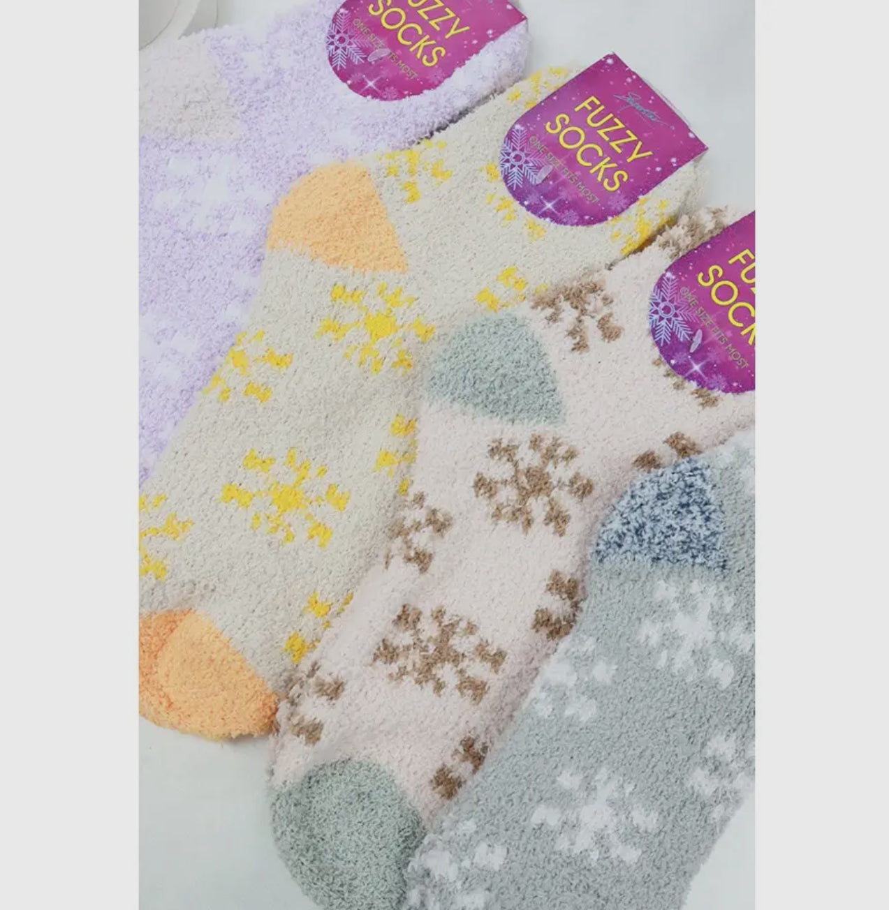 Snowflake Print Fuzzy Cozy Socks