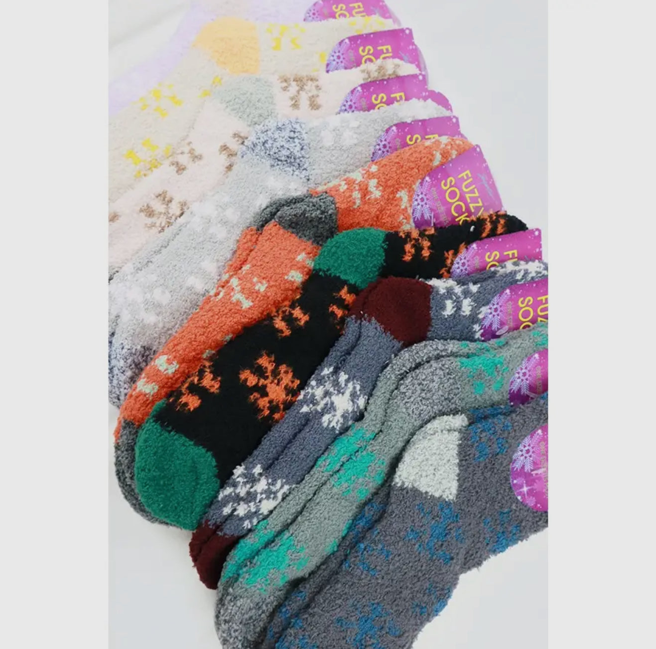 Snowflake Print Fuzzy Cozy Socks