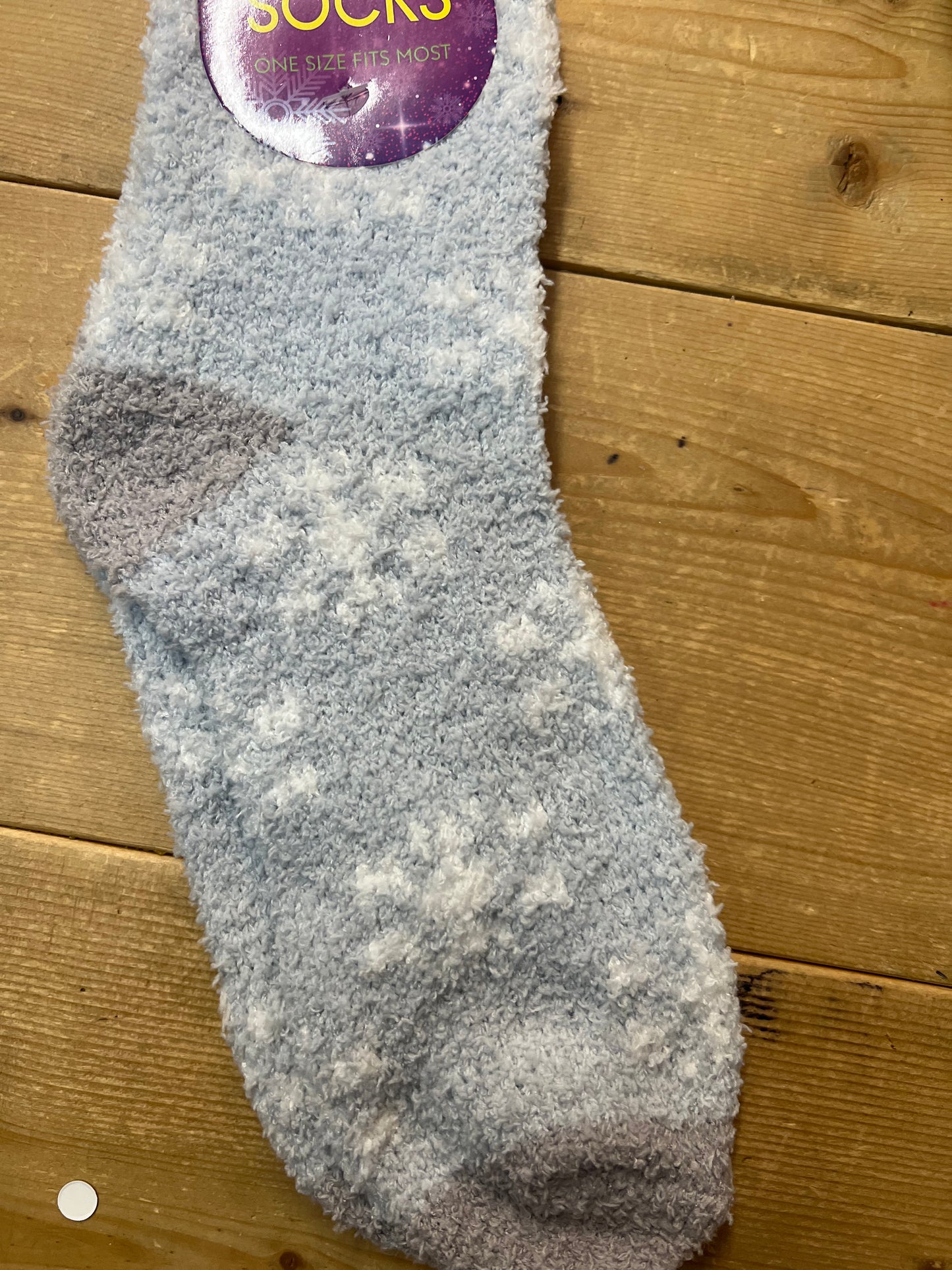 Snowflake Print Fuzzy Cozy Socks