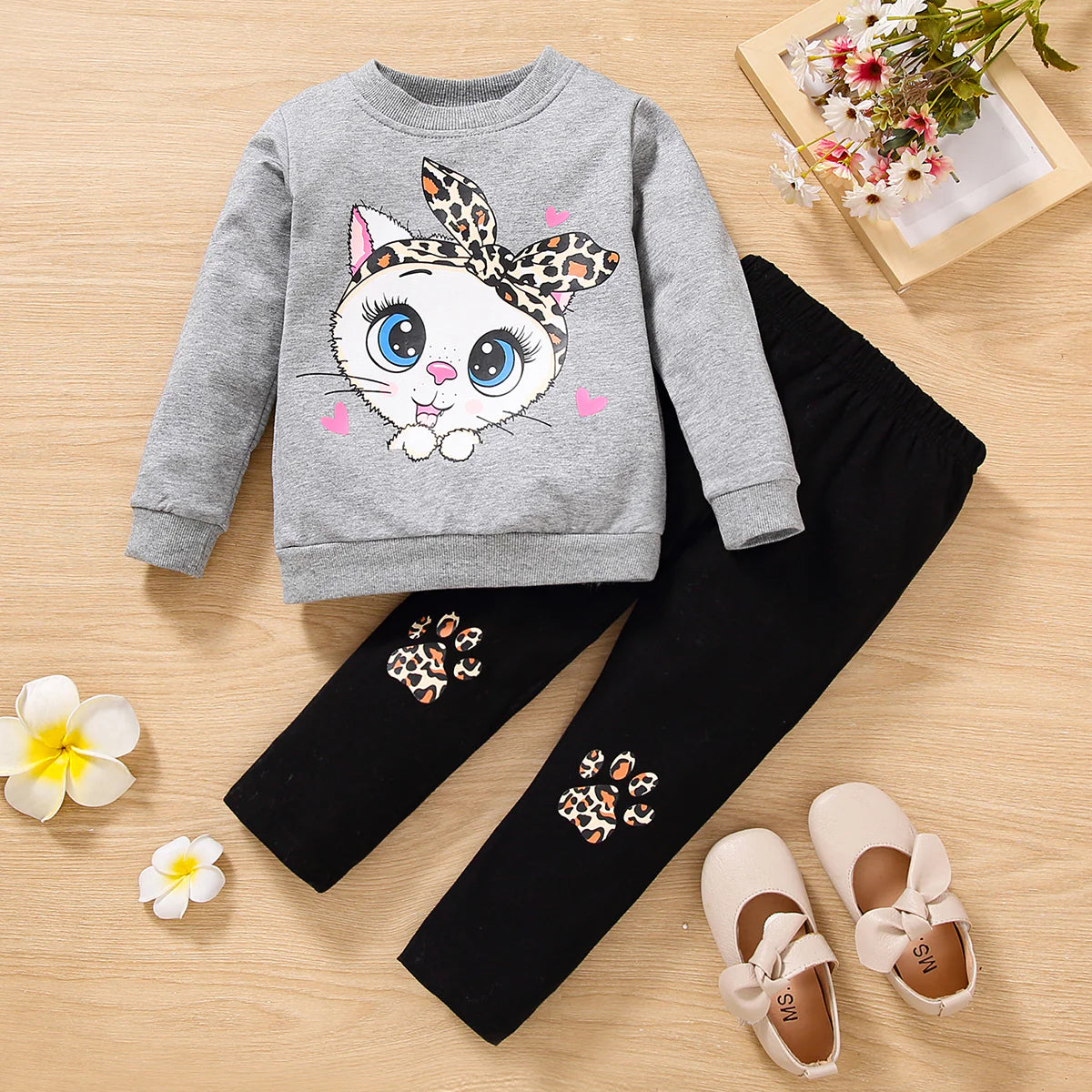 Cute Cat Pull Over and Pants Set