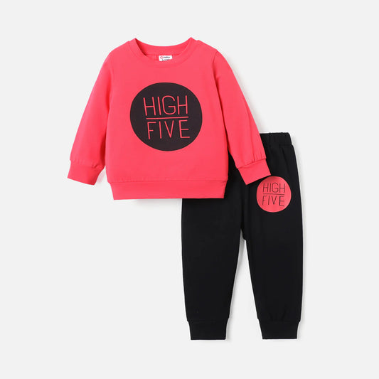 High Five Pink Pullover and Pants Set