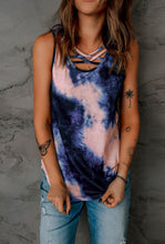 Load image into Gallery viewer, Tie-Dye Cross Front Tank Top

