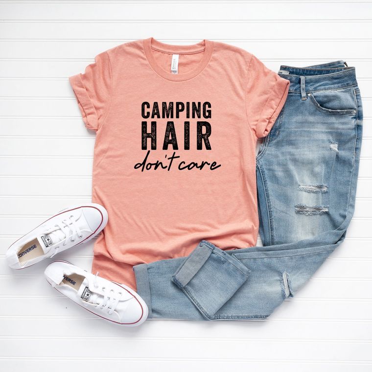 Camping Hair Don't Care | Short Sleeve Graphic Tee
