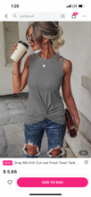 Load image into Gallery viewer, Rib Knit Cut-out Front Twist Tank Top

