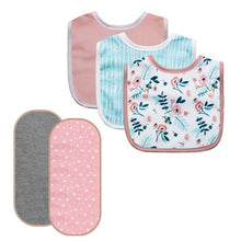 Load image into Gallery viewer, Modern Baby Bib And Burp Cloth 5Pc
