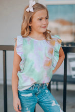 Load image into Gallery viewer, Multicolored Tie-dye Ruffled Tank
