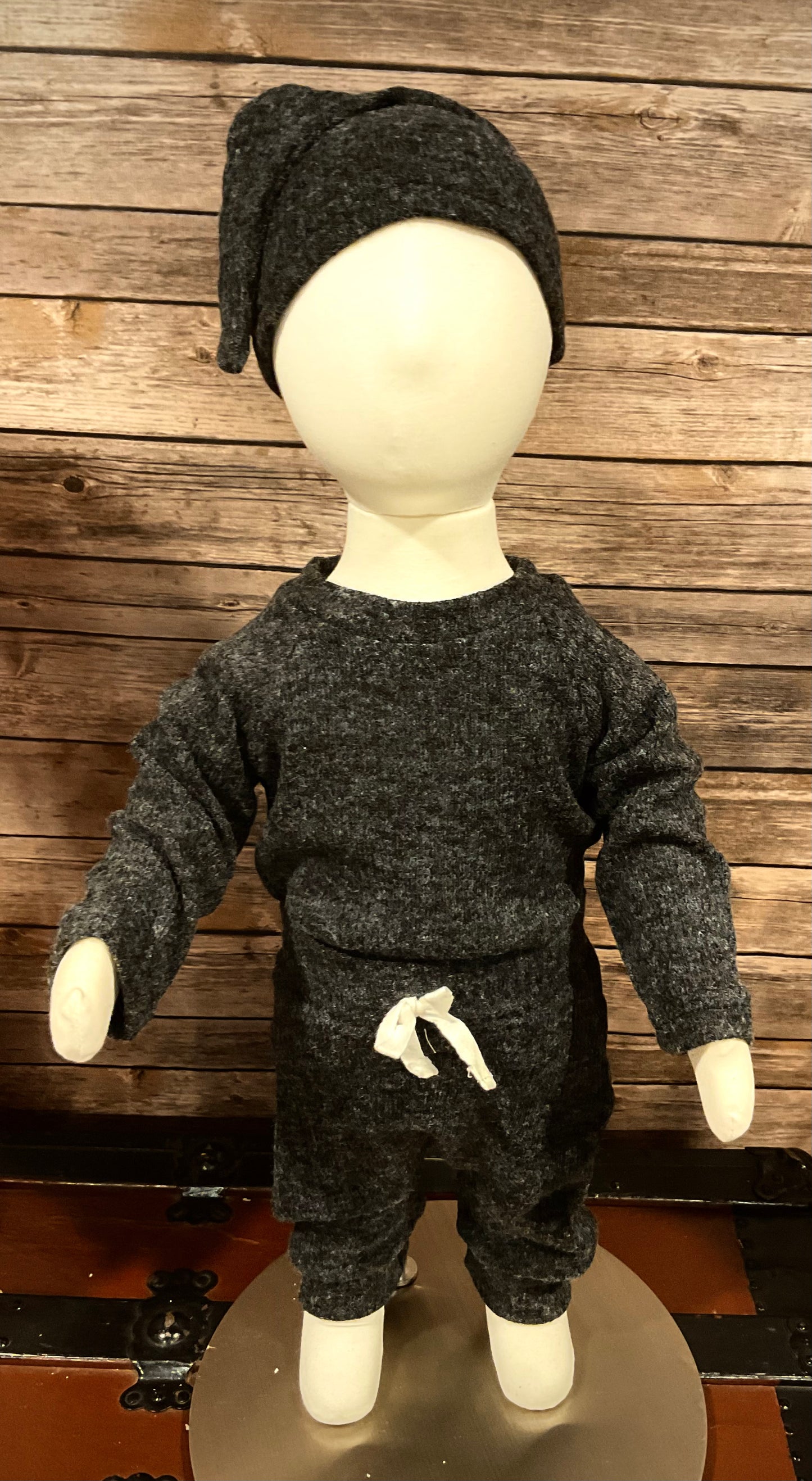Baby Boy/Girl 3pcs Solid Ribbed Long-sleeve Pullover and Pants Set