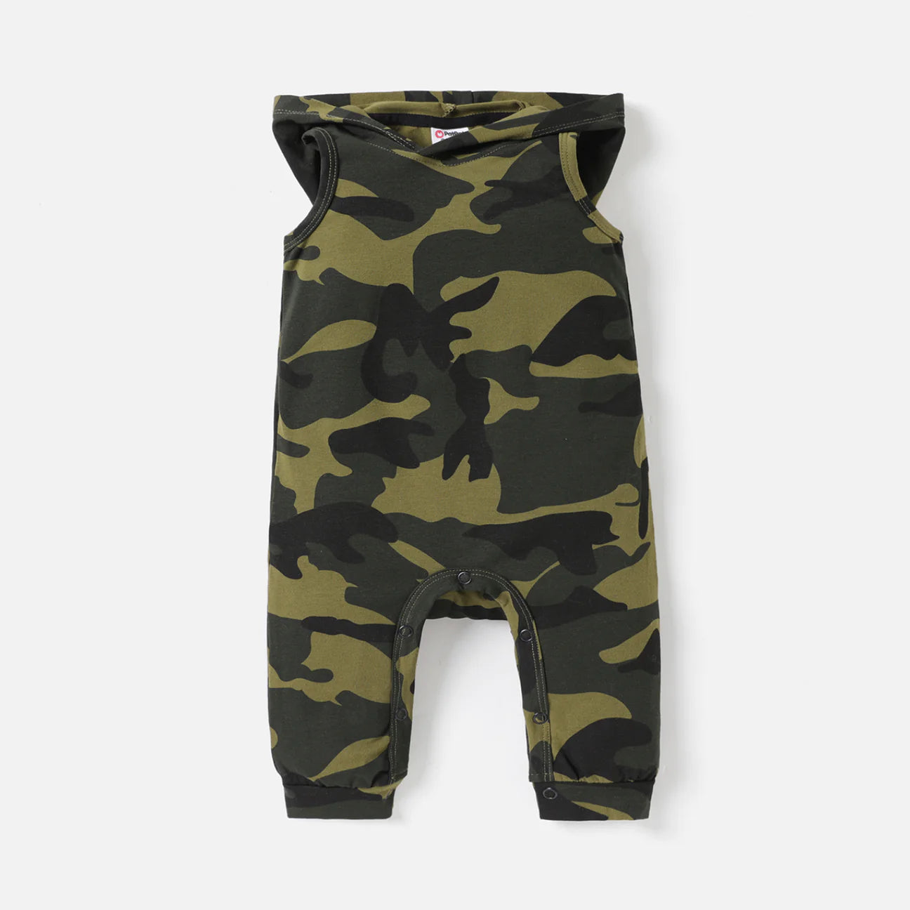 Hooded Camouflage Cutoff Romper