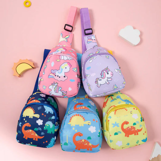 kids Unicorn Dinosaur Pattern Chest Bag Sling Bag